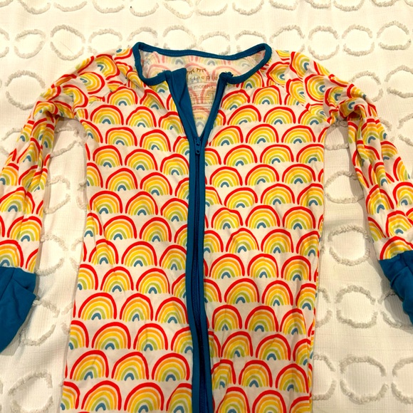 Little Sleepies Zippy two-way zip pajamas rainbow print - Picture 3 of 5